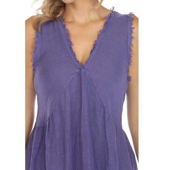 Purple Frayed Style Ruffle Hem Dress - Picture 12 of 13